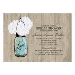 Bridal Shower Rustic Wood Mason Jar Hydrangeas invitations