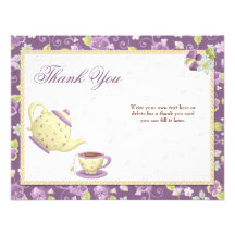 Bridal Shower Tea Party Thank You Card Invites