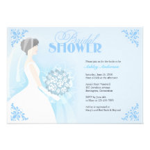 Bridal Shower White Dress Flat Invitation