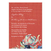 BridalHeaven Mum in Red Modern Floral Wedding Invite