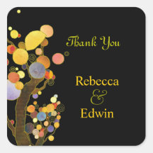 BridalHeaven Whimsical Trees Wedding Thank You Sticker