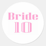 Bride 10 Pink Round Stickers