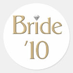 Bride '10 round sticker