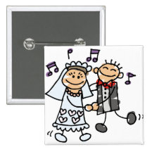 Bride and Groom Celebrate Buttons