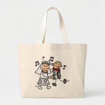 Bride and Groom Celebrate Canvas Bags