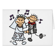 Bride and Groom Celebrate Greeting Card