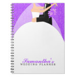 Bride and Groom Custom Wedding Planner {purple} Spiral Note Book