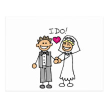Bride and Groom Exchange vows Post Card