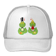 Bride and Groom Frogs Hats