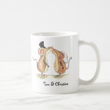 Bride and Groom - Kissing Mice - Gift for Wedding Coffee Mug