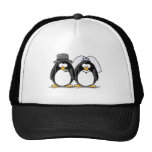 Bride and Groom Penguins Mesh Hats
