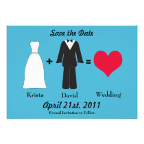 Bride and Groom Save the Date invitations