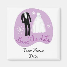 Bride and Groom Save the Date Refrigerator Magnet