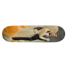 Bride and groom wedding cake topper skateboards