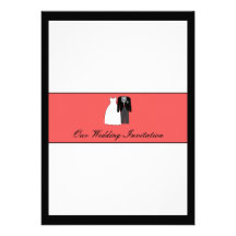 Bride and Groom Wedding Invitation -red