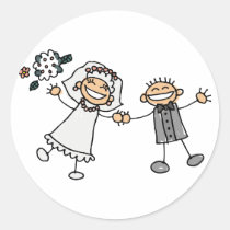 Bride and Groom Wedding Stickers stickers