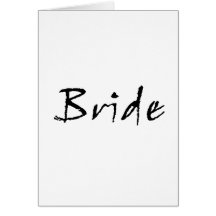 bride black greeting cards