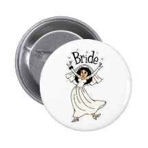 Bride (Black Hair) Button