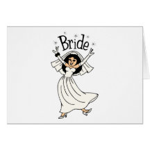 Bride (Black Hair) Greeting Card