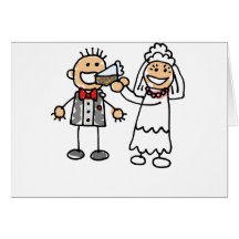 Bride Feeds Groom Greeting Card