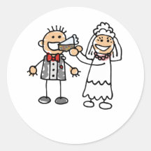 Bride Feeds Groom Stickers
