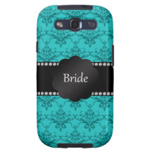 Bride gifts turquoise damask galaxy SIII covers