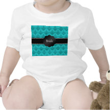 Bride gifts turquoise damask tshirt