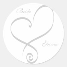 Bride & Groom Heart Stickers