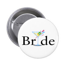 Bride (Martini Drink) Pinback Buttons