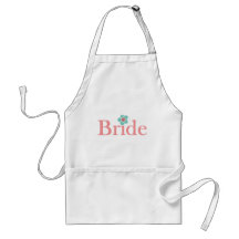 Bride Pink and Turquoise Flower Aprons