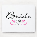 Bride Pink Black Hearts Mousepad