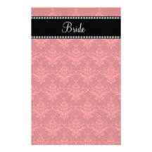 Bride red damask gifts stationery
