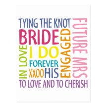 Bride Sentiments Wedding Post Cards