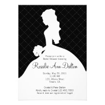 Bride Silhouette - Bridal Shower Invitaion (Black) Invites
