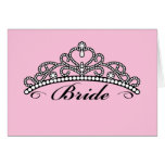 Bride Tiara Greeting Card (pink background)