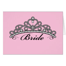 Bride Tiara Greeting Card (pink background)