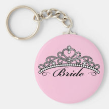 Bride Tiara Keychain (pink background)