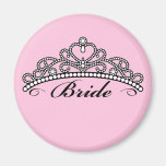 Bride Tiara Magnet (pink background)