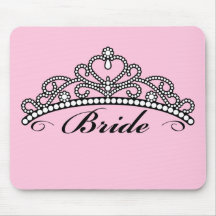 Bride Tiara Mousepad (pink background)