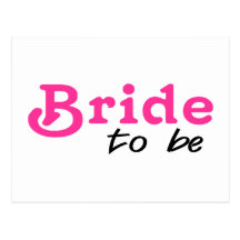 Bride To Be Pink Black Postcards