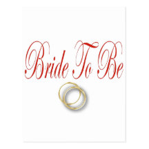 bride to be red post card