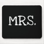 Bride White Text Mrs. Mouse Pads