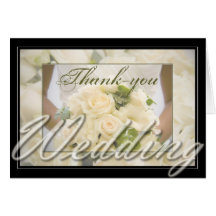 Bride with Bouquet Thank You Greeting Cards
