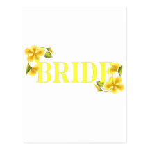 Bride yellow postcard