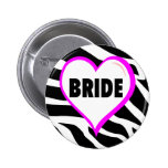 Bride (Zebra Stripes) Pinback Buttons