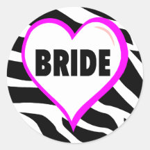 Bride  Zebra Stripes Stickers