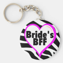 Brides BFF (Heart Zebra Print) Keychains