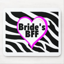 Brides BFF (Heart Zebra Print) Mousepad