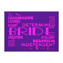 Brides Bridal Showers Wedding Parties : Qualities Gallery Wrapped Canvas