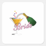 Brides Champagne Toast Square Stickers